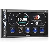 7 Zoll Doppel-DIN Digital Media Autoradio-Empfänger, aboutBit Bluetooth 5.0 Touchscreen Autoradio MP5-Player, unterstützt Rück- / Frontkamera, AM/FM / MP3 / USB/Subwoofer, AUX-Eingang, Mirror Link