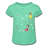 Spreadshirt Heidi Schaukelt Mit Peter Brusttasche Mädchen T-Shirt mit Raffungen, S, Mintgrü