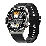 Junerain Smart Watch, Fitness Tracker mit Pulsmesser, Wasserdicht IP68 Sport Fitness Uhr Blutsauerstoff Monitor, 1,3 Zoll Touchscreen Smart Uhren für Männer Frauen mit Android iOS Handy (Schwarz)