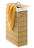 WENKO Wäschetonne Lückenfüller - extra schmal, Bambus, 39 x 60 x 18.5 cm, B