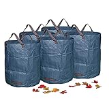 5 tlg Gartensack Rasensack Gartenabfallsack Abfallsack Gartentasche Laubsack Selbststehend und Faltbar 270L B