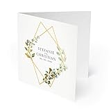(20 x) Einladungen zur Hochzeit Hochzeitskarten Einladungskarten Karten Blumen Goldene R