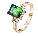 KnSam Damen Ring, Eheringe Weissgold Gelbgold Ring Frau Und Frau Klassische Einfachheit Eleganz 18 K 750 Rotgold Hochzeitringe Für Damen Mit Turmalin Rose Gold Gr. 47 (15.0)