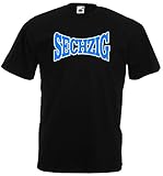 1860 Herren T-Shirt Weiss-blau Schriftzug SECHZIG Ultras Shirtschwarz-XL