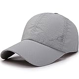 Männer Frauen   Sommer Baseballmütze   Schnell trocknende   Hüte Unisex Atmungsaktiv Sport   Reine Farbe Hysteresenhut Knochen Baseballmütze -Gray