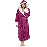 BIKETAFUWY Bademantel Damen Hausmantel Frauen Winter Plüsch Verlängerter Schal Bademantel Home Kleidung Langarm Robe Mantel Winter Warm Morgenmantel Schlafanzug