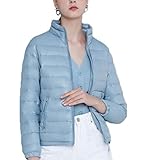 N / A Wintermantel Damen warm,Seasons Gefütterte Damenjacke - Wasserbeständige Winterjacke, Fronttaschen, verstellbare Bündchen und mit Elastik-Blau_L