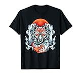Japanischer Fuchs mit neun Schwanzen, niedlicher Kawaii Kitsune Kami Inari Fuchs T-S