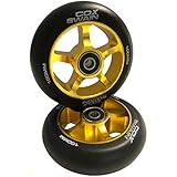 Cox Swain 2 STK. X-385 High End 100mm Stunt Scooter Rollen Alu Core - ABEC 11 Lager, Black/G