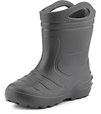 Ladeheid Kinder Mädchen Jungen federleichte Eva Thermo Gummistiefel gefüttert KL051 (Graphite, 26 EU)
