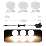 Lepro Schrankleuchten LED Unterbauleuchte Set, Inklusiv alle Zubehör, 120 Abstrahlwinkel, LED Lichtleiste, Küchenlampen, Vitrinenbeleuchtung (Warmweiß, 3er Pack)