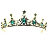 1 Stücke Grüne Kristallkrone Tiara, Grüne Krone, Diadem Grün, Diadem Grün Grüne, für Geburtstagsgeschenk, Brautkopfschmuck, Bankett und Geburtstag