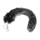 Peakpet Kunstlich Fuchsschweif Anhänger Taschenanhänger Schlüsselanhänger Kunst Fuchsschwanz Damemtasche Handtasche Anhänger Dekor mit Karabiner 40cm Läng