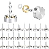 Zliger 40 Stück Spiegelschrauben 16mm zierschrauben edelstahl Spiegel Schrauben dekorativ Nägel für Spieg
