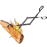 Amagabeli 66cm Kaminzange Kaminholzzange Feuerholzzange Schwerlast Innen Brennholzzange Log Klauengreifer für Holzofen Draussen Lange Protokolliert Pinzette für Lagerfeuer Kaminöfen Kohlezang