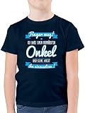Statement Sprüche Kinder - Ich Habe einen verrückten Onkel blau - 116 (5/6 Jahre) - Dunkelblau - Kinder Tshirt Onkel - F130K - Kinder Tshirts und T-Shirt für Jung