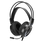 Nicoone V2000 Gaming Headset mit LED-Licht, kabelgebundenes Headset 7. 1 Virtual Surround Sound USB mit Noise Cancelling Mikrofon für Gaming Music Play