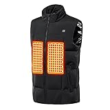 USB Lade Heizweste Beheizte Weste für Damen Herren Beheizbare Weste Elektrische Jacke Fleeceweste mit 9 Temperatur Halten Warm Mantel Waschbare Warme Weste für Outdoor Wandern Jagd Motorrad Camping