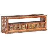 TV-Schrank mit Buddha-Verkleidung,TV-Schränke, TV-Lowboard, Fernsehschrank, Fernsehtisch, Beistelltische, Sideboard, Kommoden,120x30x40cm Altholz M