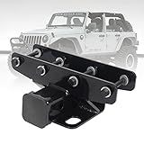 SZDYQ SUV Stoßstange Abschlepphaken, Quadratisch Schwarz Abschlepphaken Kit, Bestes Abschleppzubehör für Auto, Heavy Duty Abschlepphaken Modifizierte Teile Offroad Selbstrettung Abschlepphak