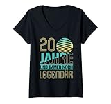 Damen 20 Geburtstag Frauen Männer 20 Jahre 20. Geburtstag T-Shirt mit V