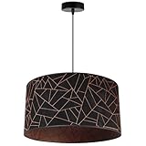 Light-Home Werona Lampenschirm Hängelampe Hängeleuchte - Deckenlampe Industrial für Wohnzimmer Schlafzimmer und Esszimmer - Pendelleuchte aus Metall mit Classic Lampenschirm - Schwarz-Kupfer - 23x45