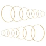 Huayue 14 Stück Traumfänger Ringe Bambus Floral Hoop Set Holz Stickrahmen Ringe Hoops Basteln Mobile Ring Makramee Craft Hoop Ringe für DIY Hochzeit Kranz Deko Traumfänger und Handwerk (7 Größe)