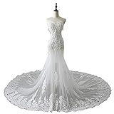 KIKIRon Hochzeitskleid für Damen Weg von der Schulter Brautkleider Bräute Braut Brautkleider Spitze Brautkleider Brautkleid aus Spitze (Farbe : White, Size : US8)