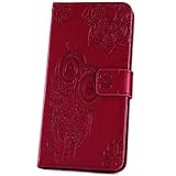 JAWSEU Kompatibel mit Samsung Galaxy A50 Hülle Leder Flip Case Tasche Eule Mandala Wallet Handyhülle Brieftasche Schutzhülle Handytasche Magnetisch Kartenfach Ständer Etui für Galaxy A50, R