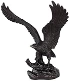 YANRUI Lucky Kupfer Flying Eagle Skulptur Messing Adler Statue Chinesische Handwerk Feng Shui Dekoration Hand Geschnitzte Tierfiguren Home Decorations (Size : Small/27×11×32cm)