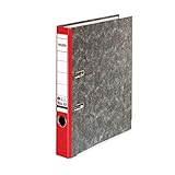 Original Falken Recycling-Ordner Wolkenmarmor. Made in Germany. 5 cm schmal DIN A4 roter Rücken Ringordner Aktenordner Briefordner Büroordner Pappordner CO2-Neutral Blauer Eng