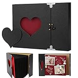 Aatpuss 1 Stück Fotobuch zum Einkleben, DIY Scrapbook Album, Retro-Liebe Herzförmiges Hohles Designfür Jubiläum, Geburtstag, Freunde, Kindergeschenk