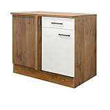 MMR Küchen-Eckunterschrank GLASGOW - Eckschrank - 1-türig - 1 Schublade - 110 cm breit - Creme M
