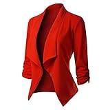 LOPILY Blazer Damen Kurze Cardigan mit Schößchen Rüschen Saum Jacke Damen Herbst Dünne Bolero Arbeitsbekleidung Eleganter Blazer Business Casual Poncho Figurbetonte Jäck