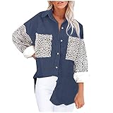 Karierte Jacken Damen Karierter Mantel Hemd Jacke Knöpfen Langarm Blusenshirt Oversize übergangsjacke Langshirt Bluse Hemdjacke Lange Strickjacke HolzfäLlerjacke Mode Boyfreind Freizeit Ob