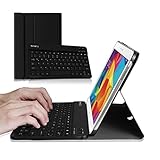 Fintie Bluetooth Tastatur Hülle für Samsung Galaxy Tab 4 10.1 SM-T530 SM-T535 - Ultradünn leicht SlimShell Ständer Schutzhülle mit magnetisch abnehmbar drahtloser Bluetooth Tastatur, Schw