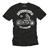 Coole Biker T-Shirts mit Aufdruck Custom Bike schwarz Männer XL