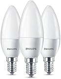 Philips LED Lampe ersetzt 40W, EEK A+, E14, warmweiß (2700 Kelvin), 470 Lumen, Kerze, 3er Pack