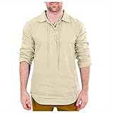 Beokeuioe Herren Baumwolle Leinenhemd Herren-Hemd Slim-Fit Herren Hemden Langarm/Kurzarm Freizeithemden Businesshemd Sommer T-Shirt für den Urlaub Sommerhemd L