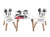 Familie24 3tlg. Micky Maus o. Minnie Maus Holz - Kindersitzgruppe Tisch + 2X Stuhl Sitzgruppe Kindertisch Maltisch Sitzgruppe Kindertisch Mickey Maus Minnie Mouse (Micky Maus)