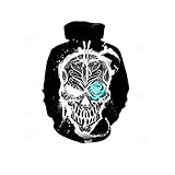 Celucke T Shirt Herren O-Neck Kurzarm Basic Shirts mit Totenkopf Print, Männer Moderne Baumwoll Coole Kurzarmshirt mit R