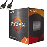 AMD Ryzen 7 5800X 8 Kerne, 16 Threads, 3,8 GHz, 36 MB, entsperrt, Desktop Elite Gaming-Prozessor, 7 nm, 5. Generation, 4,7 GHz Max Boost Clock CPU – 100-10000063WOF – Broage HDMI-Kabel – 1 Packung