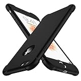 ORETECH Kompatibel mit iPhone 6 Plus 6s Plus Hülle, mit [2X Panzerglas Schutzfolie] 360 Grad Stoßfest Dünn Schutzhülle Handyhülle TPU Silikon Hart PC Case für iPhone 6 Plus 6s Plus 5,5 Zoll, Schw