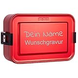 SIGG Lunchbox mit Gravur personalisiert in rot | leichte Brotdose aus Aluminium, BPA frei, auslaufsicher, mit herausnehmbarer Trennwand, perfekt geeignet für Schule, Kindergarten oder für die Arb