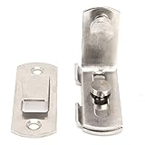Yuecoom Kettentürschutz mit Schloss, 90-Grad-Winkel-Scheunentor-Schnalle, Edelstahl-Schiebetür-Hardware-Zubehö