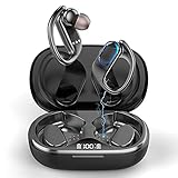 Bluetooth Kopfhörer Sport, Kabellose Kopfhörer In Ear Bluetooth 5.0 Wireless Ohrhörer, IP7 Wasserdicht Wireless Über-Ohr Haken 48 Stunden Spielzeit Stereo Noise Cancelling HD Mikrofon mit Deep B