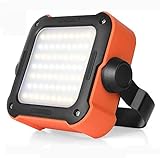 Led Strahler Akku, Arbeitsleuchte Led Akku Campinglampe mit 10000mAh Powerbank USB Wiederaufladbare Tragbar Outdoor Flutlicht, Notfallleuchte mit 15 Lichtmodi für Stromausfällen, Camping, Werk