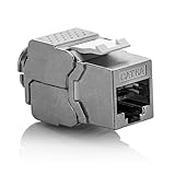 deleyCON 1x Keystone Modul CAT 6a Jack - Vollgeschirmt STP RJ45 Buchse Werkzeugfrei Dank Snap-In Montage CAT Rohkabel 500Mhz 10GBit/