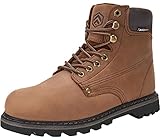 DURA-ANTISKID Arbeitsstiefel Verstärkte Weiche Zehenkappe Herren Sicherheitsstiefel wasserdicht rutschfest Arbeitsschuhe Sicherheitsschuhe (Braun,43)
