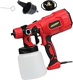 TEETOK Elektro Paint Sprayer - 550 Watt Motor, Farbsprühsystem mit verstellbarem Luft- und Farbfluss, 800ml Behälter, 3 Sprühmuster für Haus, Möbel, Zaun, Auto, Fahrrad, Stuhl, Bewässerung